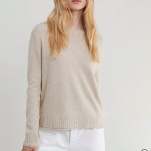 Jenni Kayne Everyday Sweater Oatmeal Cream Cashmere Blend Pullover Size Small